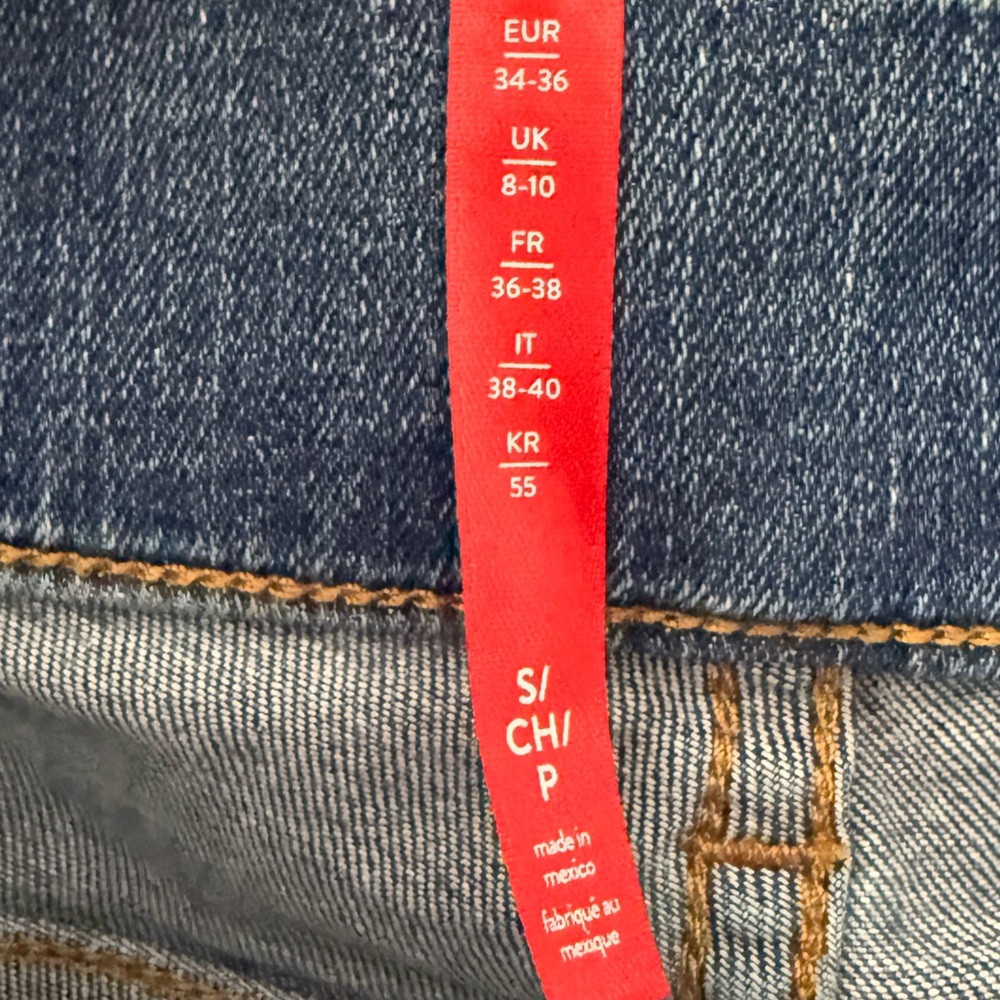 Spanx Seamed Front High Rise Wide Leg Jeans Small Vintage Indigo - Picture 8 of 10
